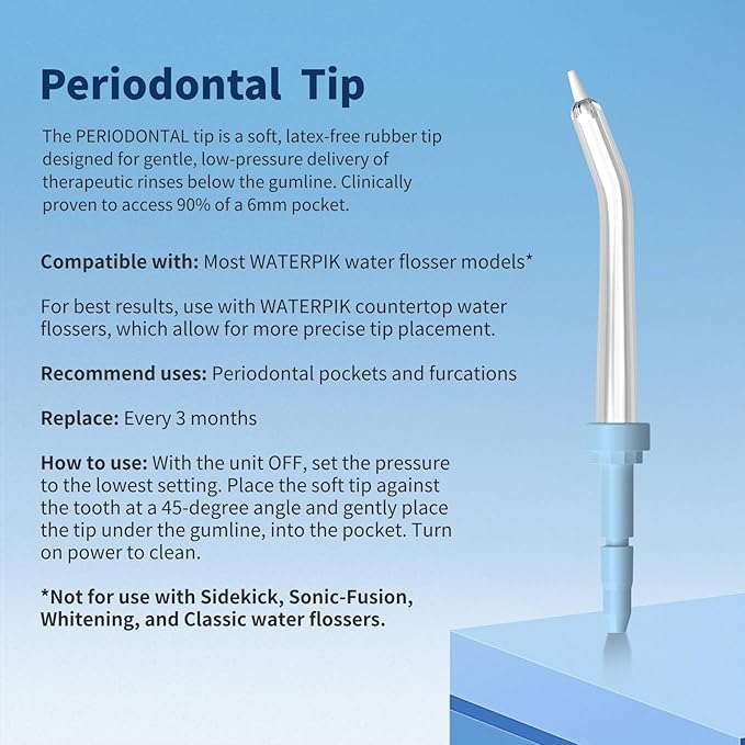 Replacement Heads for Waterpik, Replacement Picks for Water Pik Water Flosser (6 Periodontal Tips)