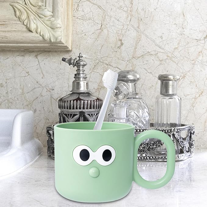 DNCG Cartoon Brush Mug, Kids Mouthwash Cup, Animal Bathroom Toothbrush Mugs, Lovely Cartoon Brush Cup, Toothbrush Cup Holder for Kids Attractive Cup, Green, IHKGWVJXPIN5LJU4TEG