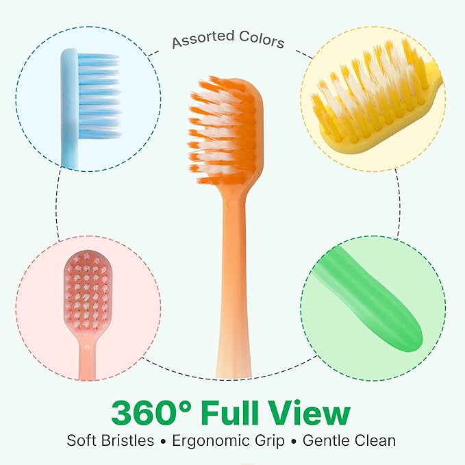30 Pack Premium Disposable Toothbrushes Bulk – Individually Wrapped Soft Bristle Toothbrushes for Travel, Hotel Guest, Donation, Kids, Adults – Single Use, Family & Emergency Hygiene