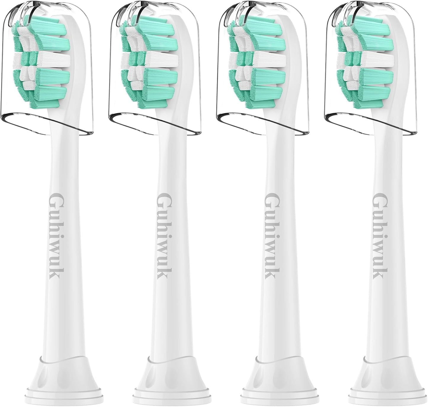 Toothbrush Heads for Philips Sonicare Replacement Heads, C2 Brush Head Compatible with Phillips Sonicare Click-on 4100 5100 6100 Electric Toothbrush, 4 Pack, White