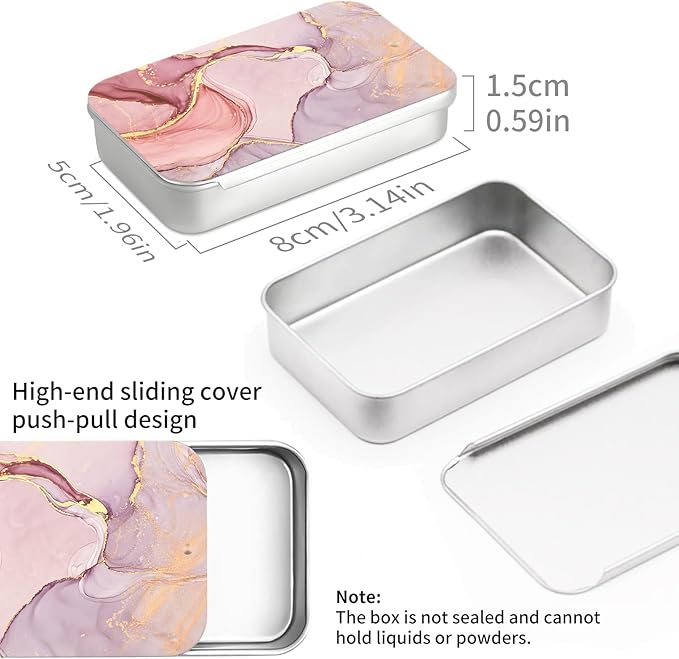 Portable Dental Floss Case, Refillable Cute Travel Floss Dispenser for Men & Women, Pocket Travel Floss Picks Case for Purse, Backpack, Bag Pink Marble Swirl