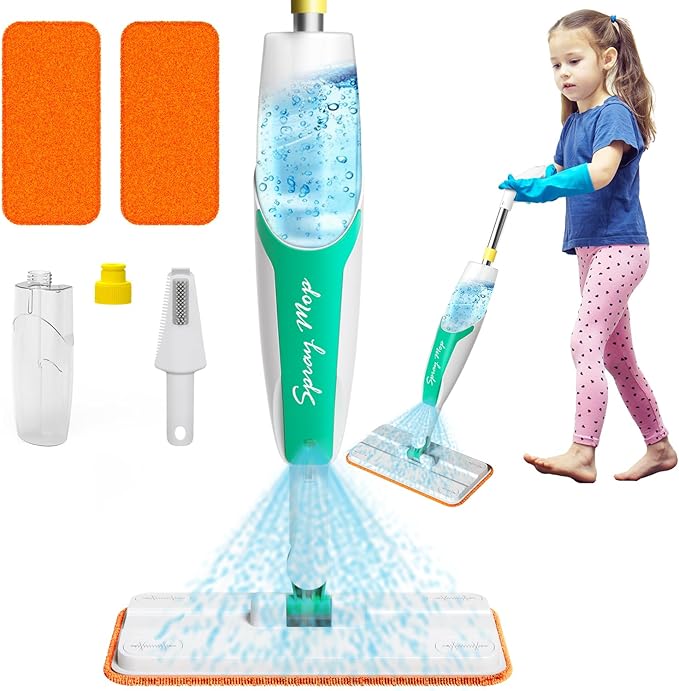 EP EXERCISE N PLAY Kids Spray Mop - Toddler-Size Cleaning Toy Set - Small Mop for Kids That Really Spray - Mini Toddler Mops - Montessori Toys for Toddlers Girls Boys 3 4 5 Years Old