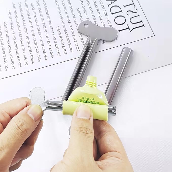 6 Pcs Toothpaste Squeezer, Metal Tube Squeezers, Stainless Steel Toothpaste Keys Roller Tube, Manual Dispenser Roller Tube Wringer for Toothpaste Paint,Cream, Cosmetic and Hair Dye(Silver)