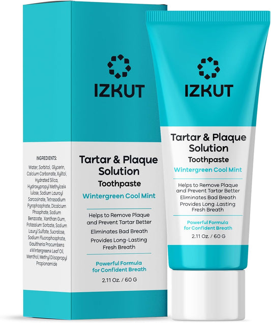 Plaque & Tartar Remover Toothpaste for Teeth: Removes Plaque & Controls Tartar Build-up - Long-Lasting Fresh Breath, Deep Cleansing & Gum-Friendly Formula (Wintergreen)