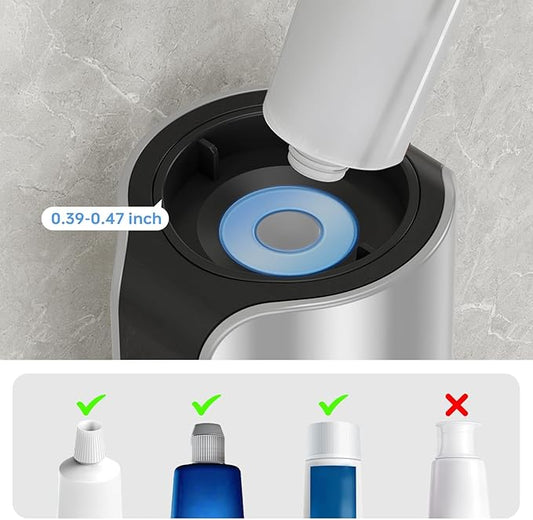 Automatic Toothpaste Dispenser Wall Mounted - Smart Touchless Toothpaste Squeezer with 3 Adjustable Levels, 2 Toothbrush Holders- for Kids and Adults, Bathroom Essentials