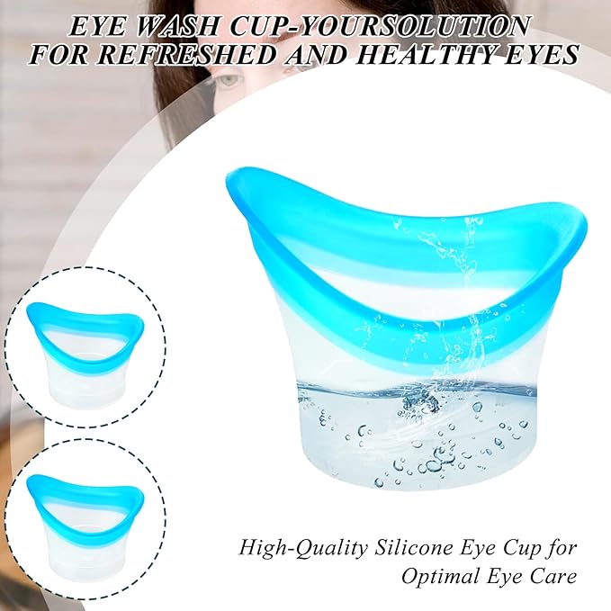4Pcs Eye Wash Cup Eye Wash Bath Kit Silicone Eye Cleaning Cup for Eye Rinse Portable Eye Care Tool Eye Cleaner for Quick Relief Tired Eyes Cleaning Eye Dust Makeup Irritants