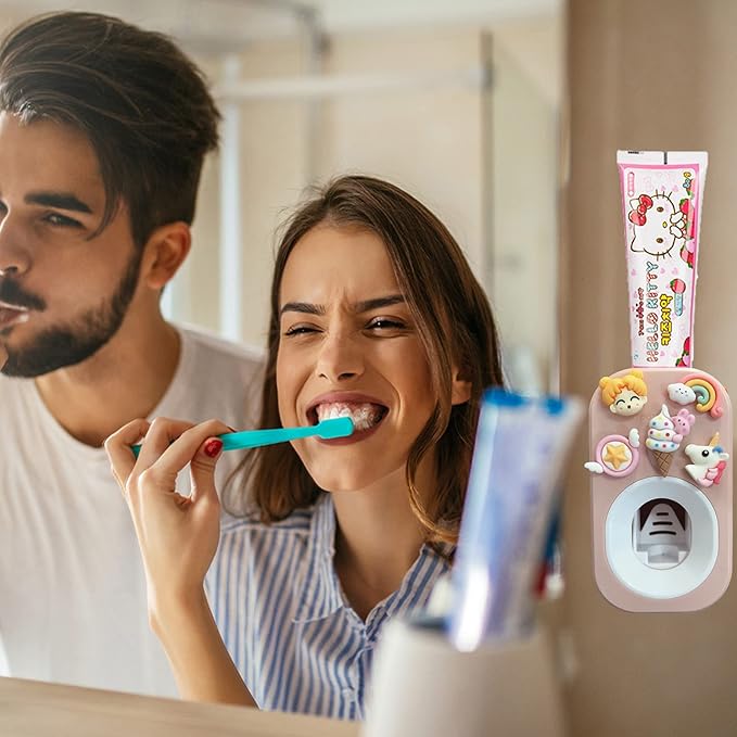 Automatic Kid Toothpaste Dispenser for Shower,Toothpaste Squeezer for Kids & Family,Wall Mounted Bathroom Decor by Mr. Thumbs (1pc,Unicorn)