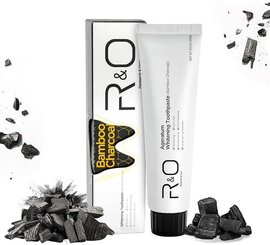 R&O Ageratum Whitening Toothpaste with Bamboo Charcoal, 3.53 oz - Great for Teeth Whitening, Reduces Plaque, Removes Stubborn Stains, Promotes Oral Health, Long - Lasting Fresh Breath (1)