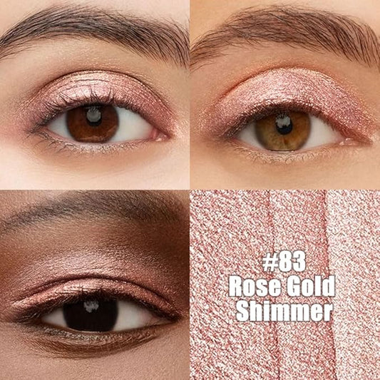 evpct Rose Gold Pearl Cream Eye Shadow Sticks Brightener Pencil for Women, Rose Gold Shimmer Silky Eyeshadow Applicator Stick Pen Waterproof, Blendable Crease-Proof Stick Eyeshadow Pearl Eye Makeup 83
