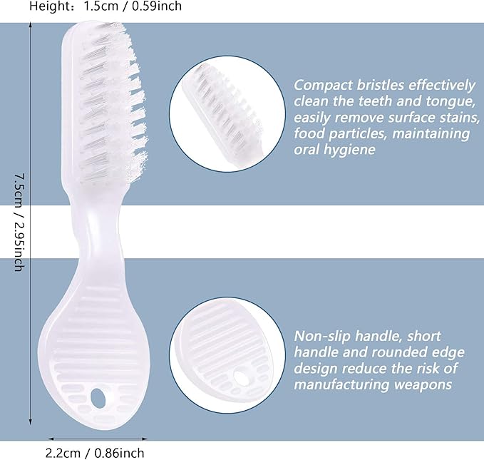 Patelai 200 Pcs Handle Toothbrush Thumbprint Individually Packaged Security Toothbrush Bulk with Short Handle Soft Bristles for Portable Travel Teeth Cleaning, Mini Size