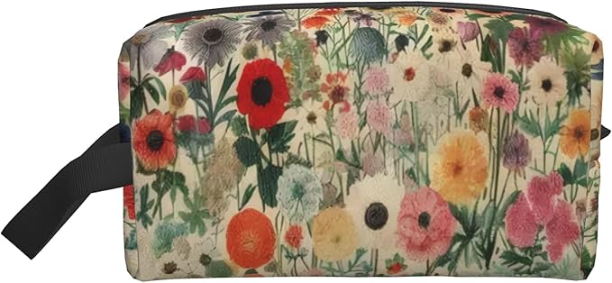 Colorful Floral Toiletry Bag for Women Men Portable Travel Wash Bag Waterproof Gym Shaving Toiletries Cosmetic Organizer Bag, Shower Bathroom Toiletries Accessories Makeup Bag with Handle