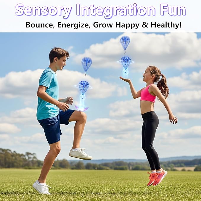 Tikduck 2025 Flying Bouncing Ball Toy - USB Rechargeable, Hand-Controlled with 3D Flips & Multi-Player Fun - Interactive Orb Toy for Kids, Teens & Adults - Indoor & Outdoor Play (Blue)