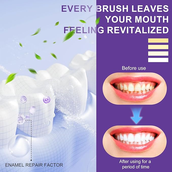 Purple Toothpaste for Teeth Whitening, Teeth Whitening Toothpaste, Tooth Stain Removal, Tooth Stain Removal Colour Corrector