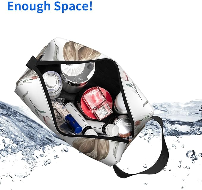 Highland Cow Toiletry Bag for Women Men Portable Travel Wash Bag Waterproof Gym Shaving Toiletries Cosmetic Organizer Bag, Shower Bathroom Toiletries Accessories Makeup Bag with Handle