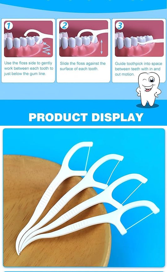 300 Count Professional Dental Floss Picks for Teeth Travel Pack, Picks Flosser for Adults Teeth Cleaning Dental Flossers for Family