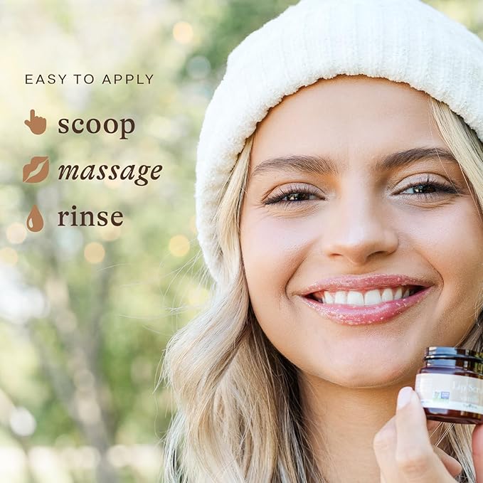 USDA Organic Lip Scrub Vanilla - USA Made with Natural Ingredients, Stocking Stuffers for Mom & Wife, Sugar Scrubber Exfoliator for Dry Lips, Small Stocking Stuffers for Women & Teenage Girls