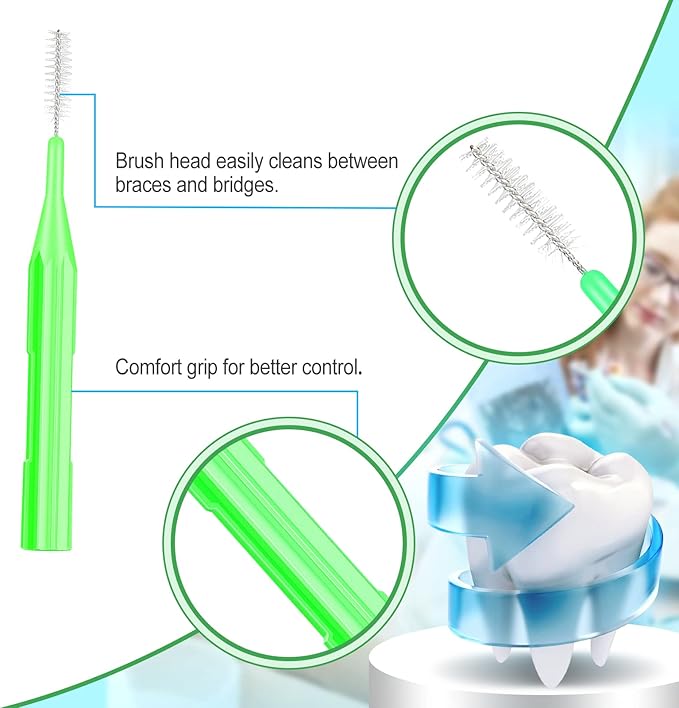 Zopeal 250 Pieces Braces Flossers Interdental Brush for Cleaner Tooth Toothpick Dental Teeth Flossing Picks Head Oral Dental Hygiene Cleaning Tool Soft Cleaners(Fresh Color)