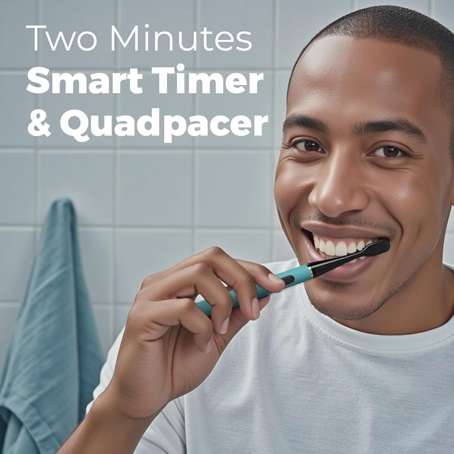 MIPOW Slim Pro i4 Electric Toothbrush Rechargeable Smart Ultra Sonic 3 Modes Magnetic Travel Case &Ceramic Dock, 60Day Long Battery Soft Bristles 2Heads IPX7 Waterproof,Color-(Blue)