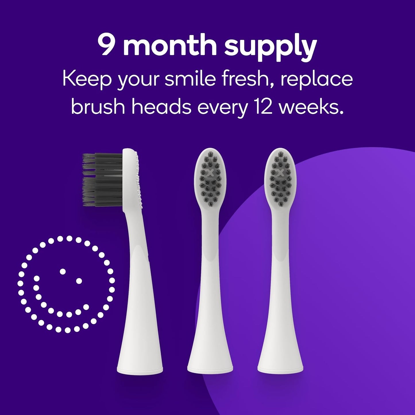 BURST Genuine Replacement Heads for Original Sonic Electric Toothbrush (White/3 Pack) | Ultra Soft Bristles for a Deep Clean | Stain & Plaque Removal
