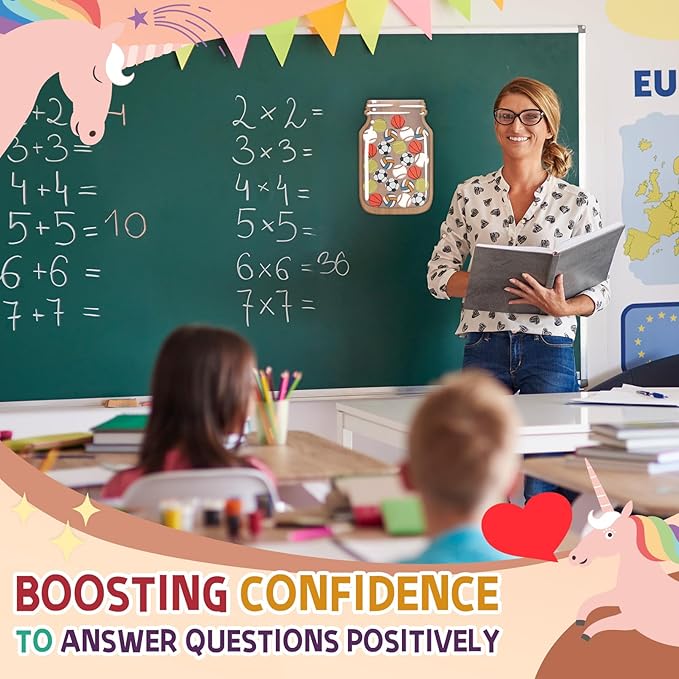 Ball Games Reward Jars for Kids-Magnetic Reward System with Colorful Letter Stickers,Behavior Classroom Incentive Jar for Teachers Parents (Mason Jar with Stars, Kids Motivational Tool)