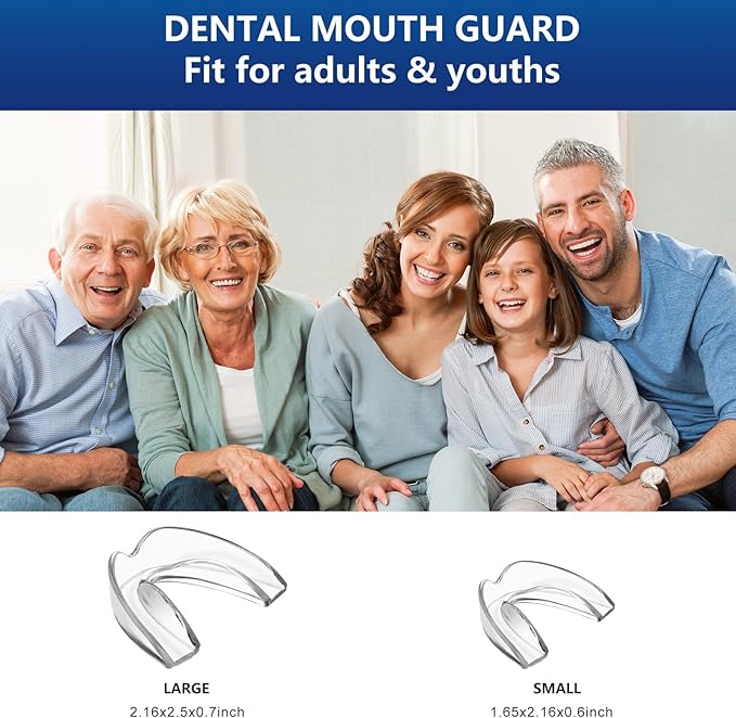 Mouth Guard for Grinding Teeth at Night, Night Guards for Teeth Grinding, Mouthguards for Grinding of Teeth, Mouth Guard for Clenching Teeth at Night with 12 Cleaning Tablets