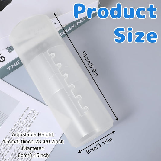 Retractable Makeup Brush Holders Plastic Clear Portable Cosmetic Organizer Travel Makeup Accessories Cups with Lid Dustproof Brushes Storage Case Brushes Organizer for Women Makeups Artist