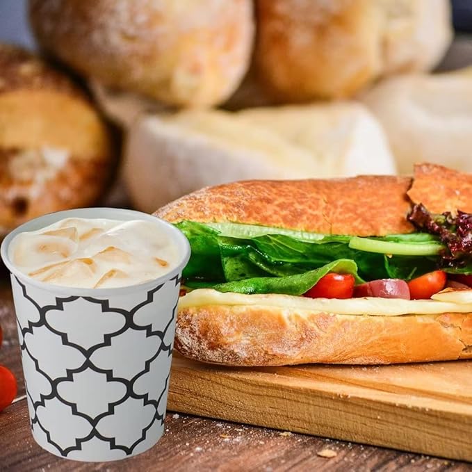 [300 Pack] 5 oz Mini Paper Cups, Small Mouthwash Disposable Bathroom Cups 5 Ounce for Supermarket, Birthday Party, Travel, Events, Picnic, BBQ