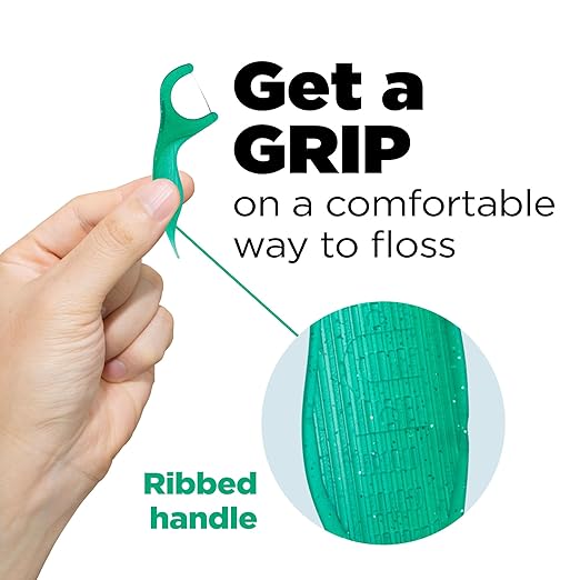 GUM Professional Clean Floss Picks - Extra Strong Shred-Resistant Floss, Easy Grip Handle - Dental Flossers for Adults - Fresh Mint Flavor, 90ct (Pack of 2)