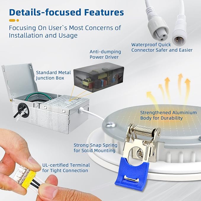 12 Pack 4 inch Recessed Lighting, Ultra-Thin LED Canless Recessed Lighting, Retrofit Dimmable Recessed Lights, 2700K/3000K/3500K/4000K/5000K Selectable,1200LM 12W - ETL & Energy Star Certified