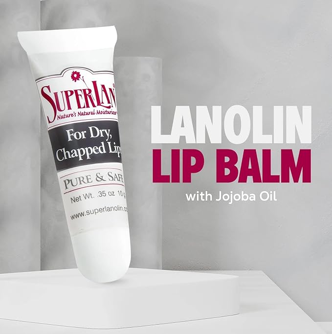 Lanolin Lip Balm 3 pack - Organic Lip Repair for Hot/Dry Weather - Natural nipple cream - Moisturizer for cracked lips - Hydrating lip care - Ultra pure jojoba oil - Chapstick Men & Women (1.05 oz)