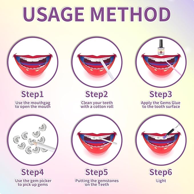 Tpyag Tooth Gem Kit, DIY Crystals Jewelry Kit Teeth Gems Kit, Professional Fashionable Tooth Gems Kit for Teeth, Teeth Jewelry Starter kit, Safe & Easy Application - Long Lasting Sparkle