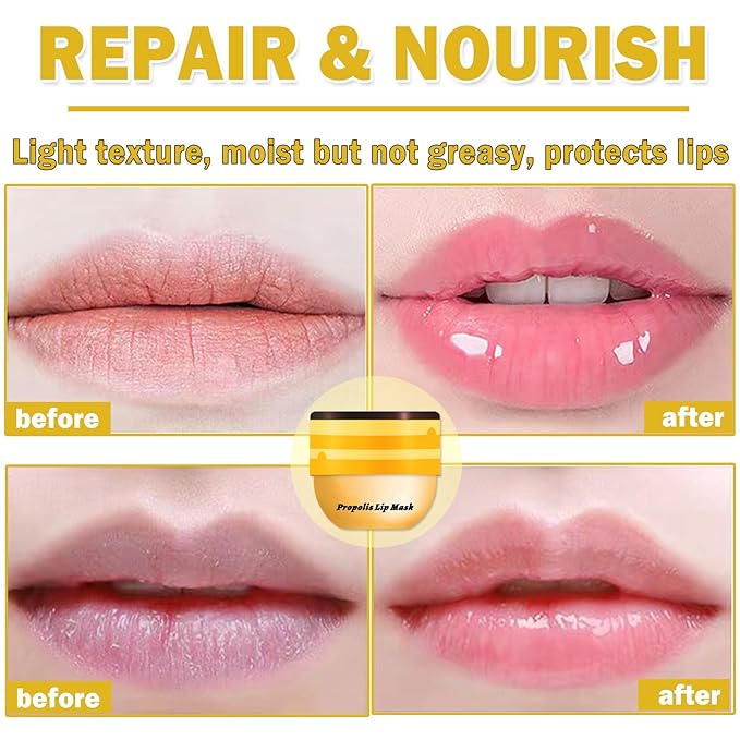 2PCS Bee Lip Balm Honey Pot Honey Lip Balm Sleeping Lip Mask Silky Hydrating Bee Lip Balm Lip Mask Overnight Lip Care Products