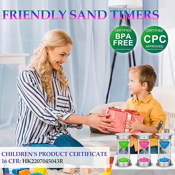 SuLiao 2 Minute Hourglass Timer Sand Clock： Unbreakable Pink Sand Watch 2 Min, Colorful Plastic Hour Glass Sandglass for Kids, Games, Decor, Classroom, Kitchen, Toothbrush Timer