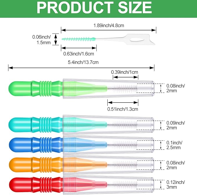Patelai 350 Pieces Interdental Brush Tooth Floss Tooth Cleaning Tool Toothpick Dental Flossing Head Oral Flosser Soft Picks Refill Dental Flosser Toothpick Cleaners(Mixed Color)