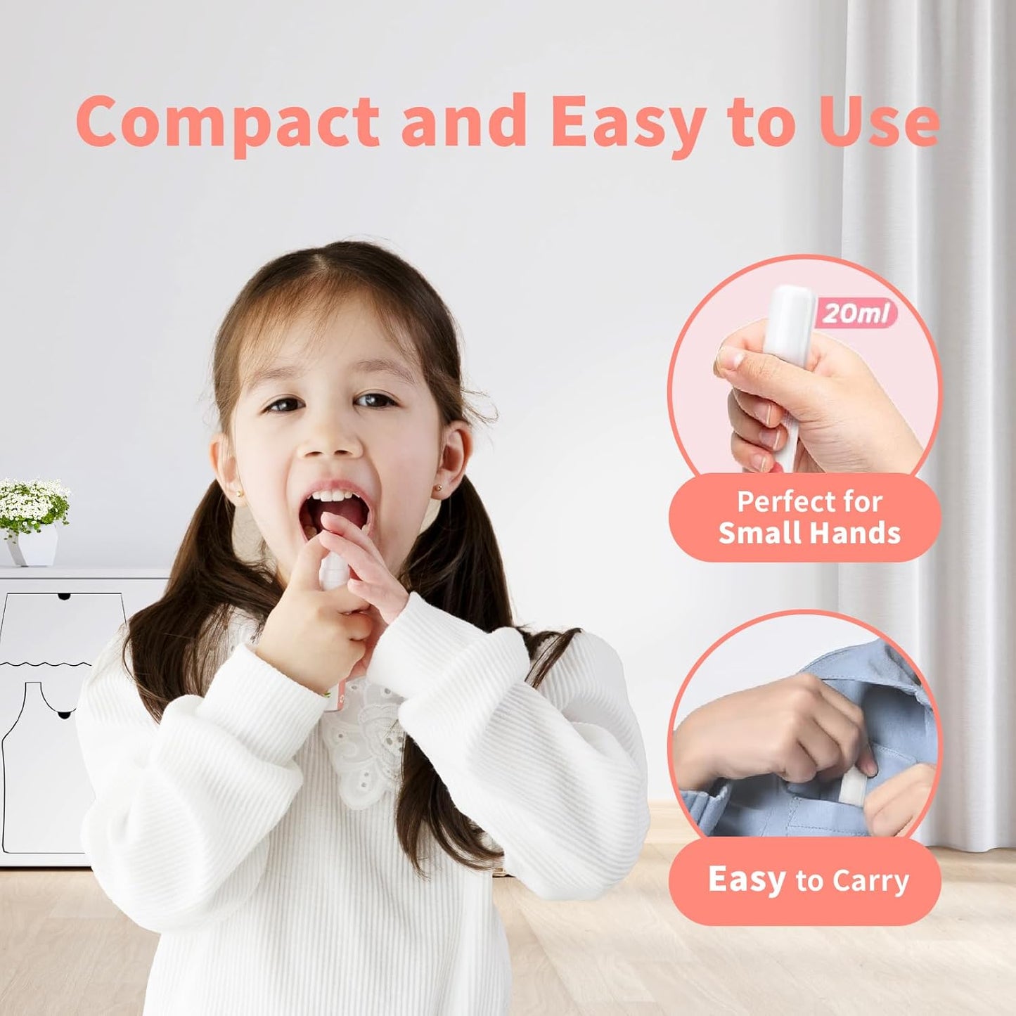 Mouth Spray for Kids Toddler Toothpaste Helper Fluoride Free Baby Toothpaste Cavity Protection Oral Care with Natural P113+ Antibacterial Peptide for Newborns to Age 12 (Watermelon)