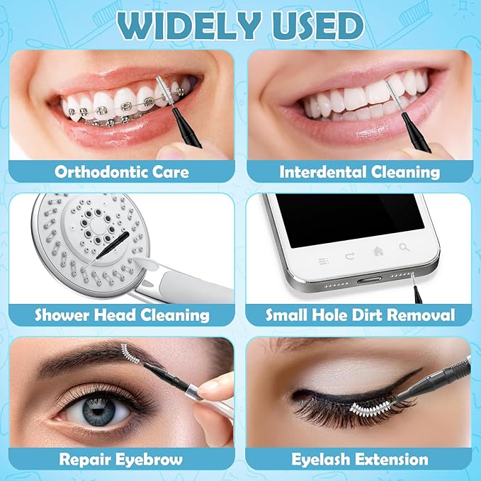 120 Pieces Braces Flossers for Cleaner Interdental Brushes Between Teeth, Toothpick Dental Tooth Flossing with Soft Bristles 360° Bendable Oral Dental Hygiene Flosser Cleaning Tool