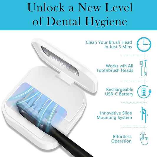 Wall Mounted Toothbrush Holder & Toothbrush Cleaner, Travel Toothbrush Case -Manual/Electric Toothbrush Covers for Any Toothbrush Head - Rechargeable Travel Toothbrush Case with Cover, Clean for Home