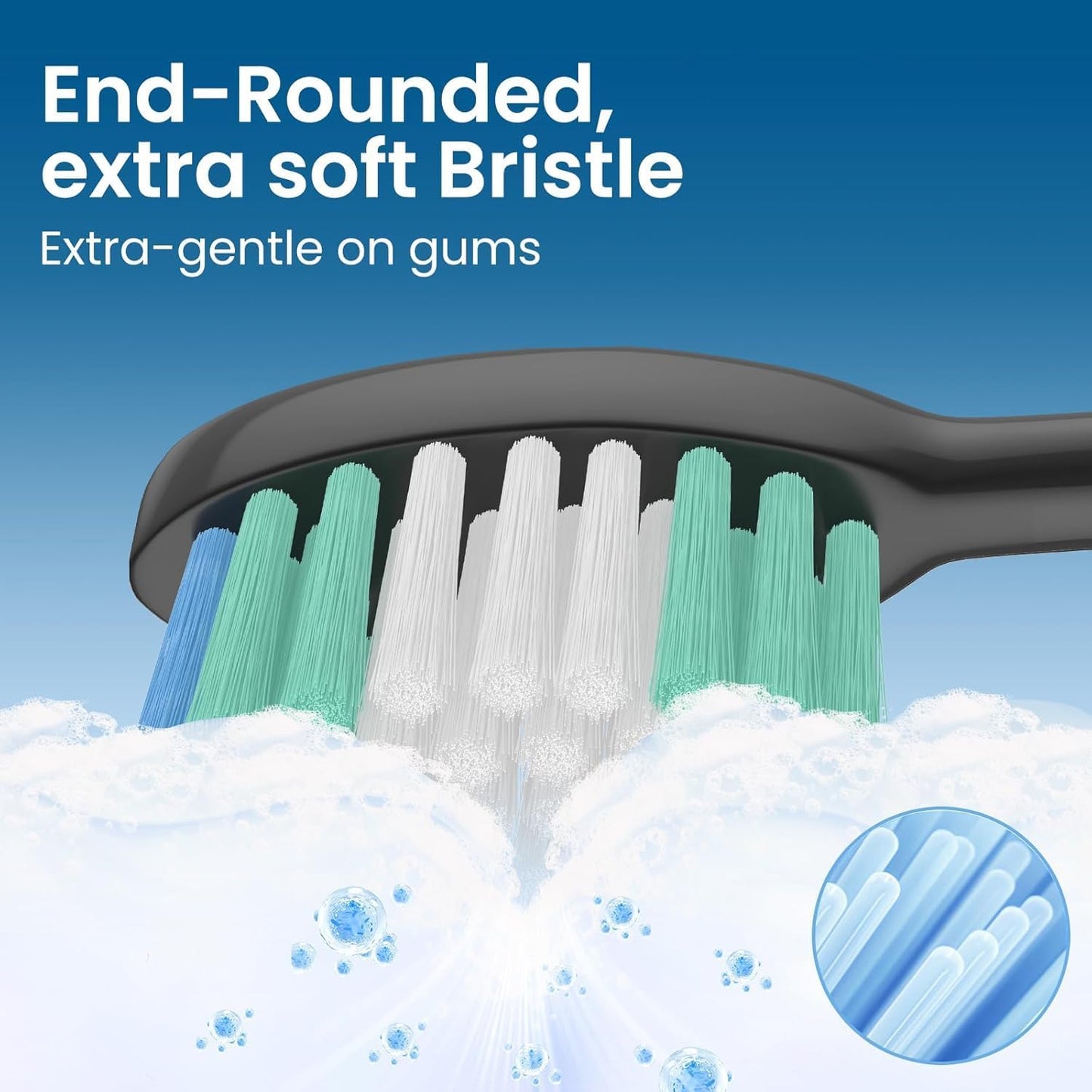 10 Pack Replacement Toothbrush Heads Compatible with AquaSonic Black Series, Vibe Series, Duo Series Pro,Elite, HDC Pro Electric Toothbrush, 5 Black 5 White