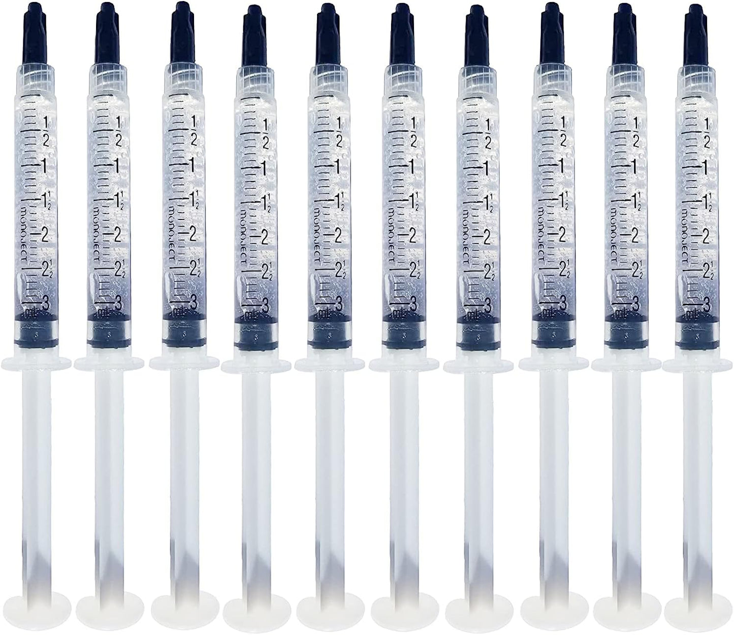 Bright White Smile 35% 10 Pack Teeth Whitening Gel Refills Bleaching Gel, No Sensitive Teeth Whitener, Great for Sensitive Tooth Whitening, Works with Teeth Whitening LED Light and Trays (10 X 3ML)