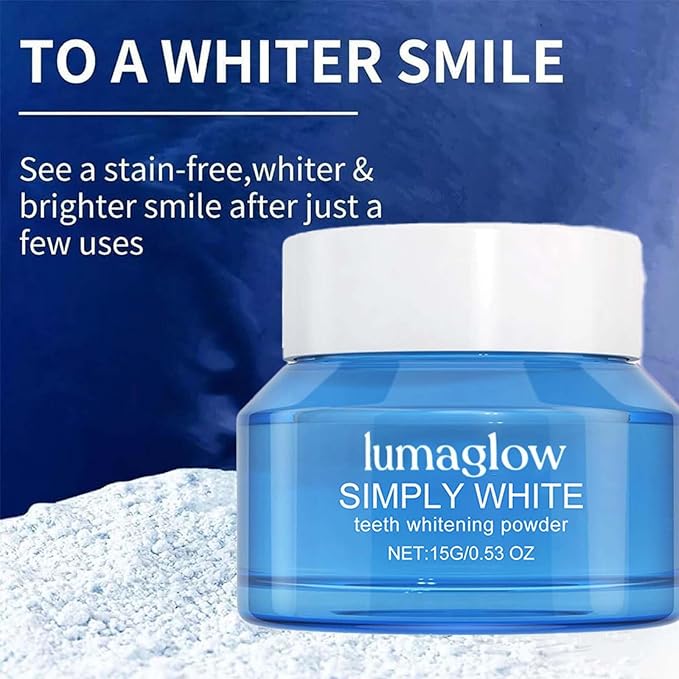 Lumaglow Natural Whitening Powder, Shimmer Deluxe Teeth Whitening Powder, Lumaglow Whitening Powder, Natural Teeth Whitener, Instant Stain Removal, Mint Flavor (2)