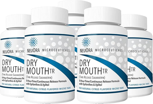 Dry Mouth TR by NeuOra Microceuticals: 8 Hour Time-Release Oral Micro Tabs, 5pk