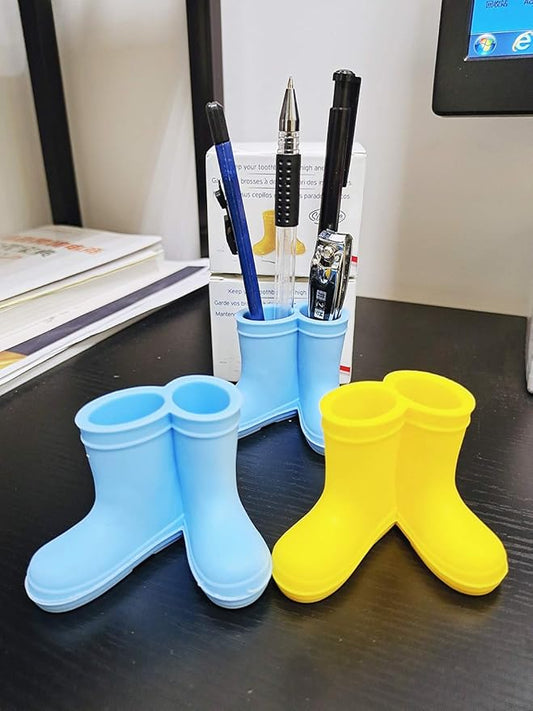 2 Pack Rain Boot Toothbrush Holder Silicone Cute Organizer for Your Bathroom Perfect Toothbrush Holder for Children,Safety Razor Stand Multi Purpose Bathroom Accessory (Boots)