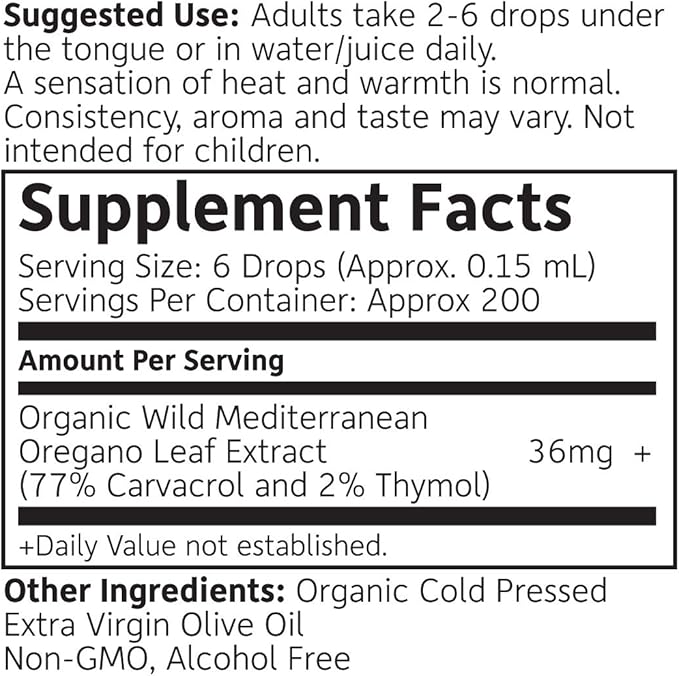 RejuveNaturals Oil of Oregano, USDA Organic - 1 fl oz (30ml Liquid) Wild, Mediterranean Oregano Oil. Concentrated Immune Support Drops. Gluten Free, Vegan & Non-GMO. Min 77% Carvacrol