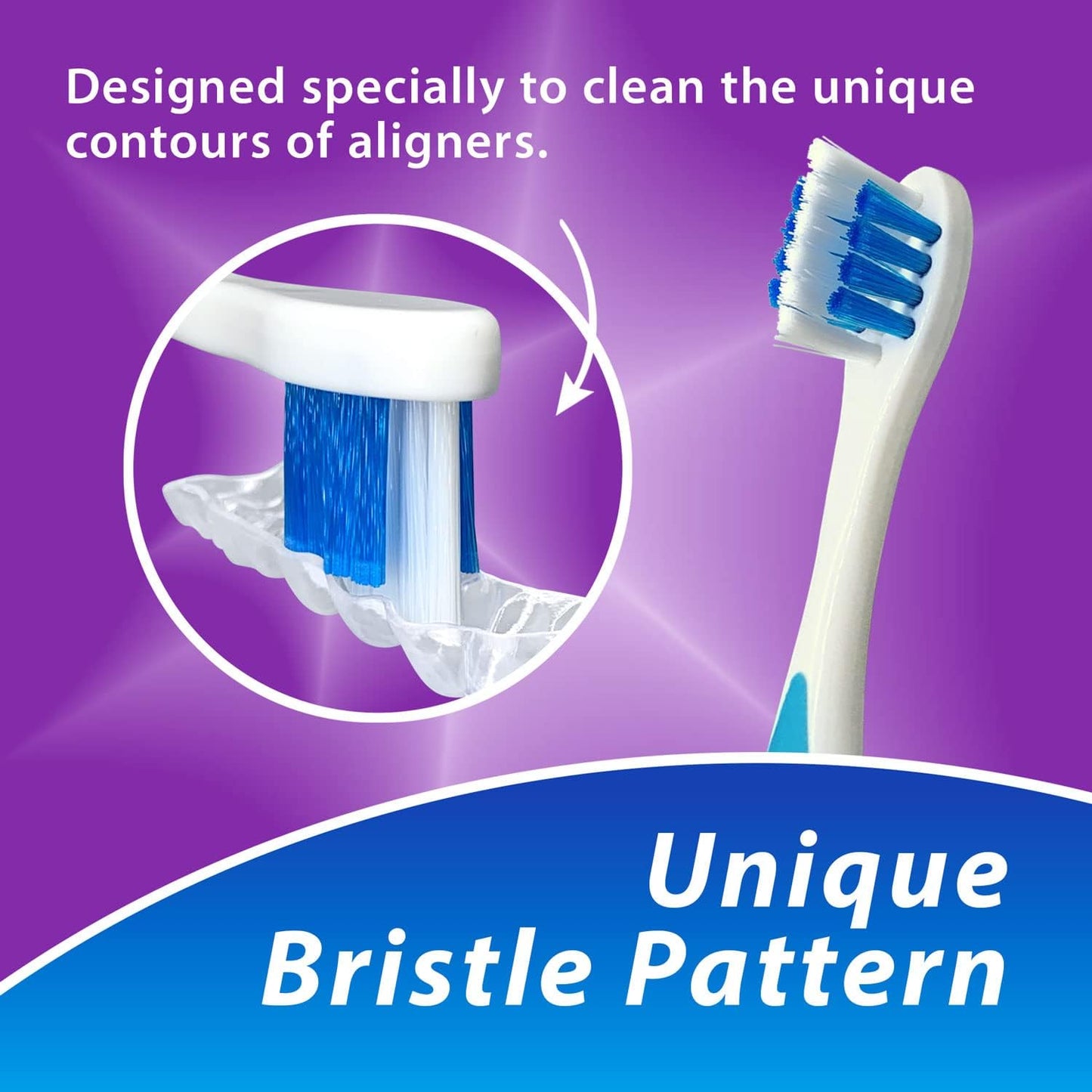 BrightWorks Aligner Brush (3 Pack) Safely and Effectively Cleans Aligners, Retainers, Mouth Guards, and Night Guards. Easy to Use and Safe for Most Dental Appliances.