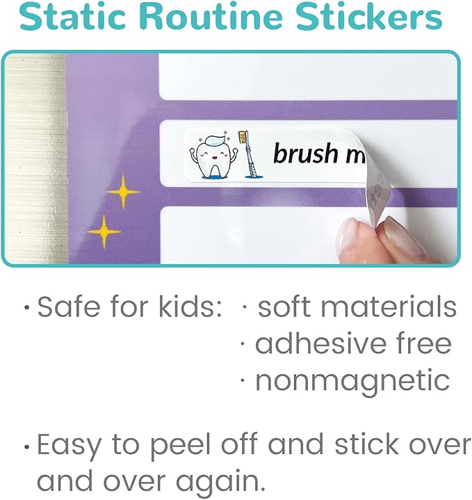 Magnetic Bedtime/Morning Routine Chart for Kids -Toddler Daily Schedule Chart at Home,Morning Checklist,Dry Erase Bedtime Checklist to Do List,Daily Routine Chore Chart for Kids