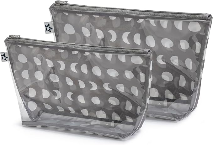 Tiny Twinkle Diaper Bag Organizing Pouches | Mess-Proof Clear Front Travel Organizer Bags | TSA Approved Toiletry Bag Set for Baby and Mom Essentials