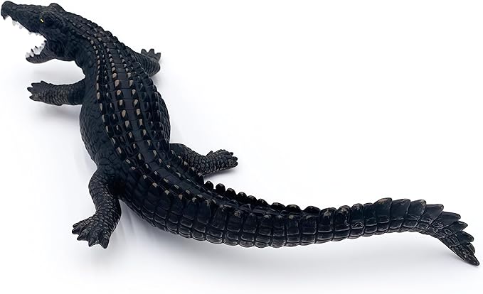 Gemini&Genius Crocodile Toys, Wildlife World Soft Plastic Animals Jungle Animal Alligator Action Figure Great for Educational, Cake Topper, Swim, Bath Toys, Stocking Stuffers for Kids