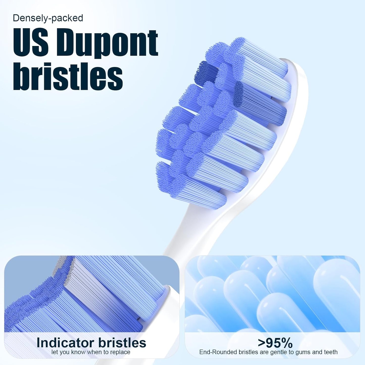 Toptheway Extra Soft Replacement Toothbrush Heads Compatible with Philips Sonicare Optimal Gum Care for Sensitive Teeth G2 C2 C1 4100 Snap-on, 8 Pack