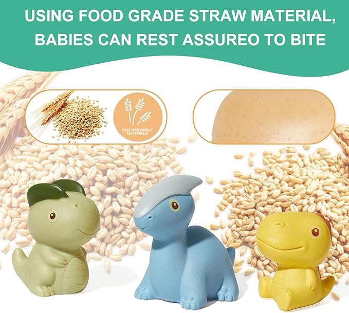 Mold Free Bath Toys, 9 Pack | Sealed, No Hole Bath Toys | Soft, Squeezable & Float on Water | Non-Toxic Easy-Grip Baby & Toddler Bath Toy Set | Baby Gift for Christmas Stocking Stuffers (Dinosaur)