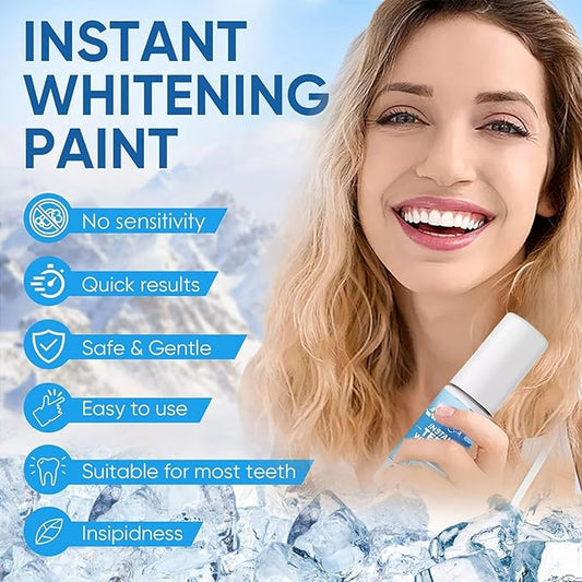 Tooth Paint, Instant Teeth Whitening Paint, Portable Tooth Polish Uptight White, Gentle, Natural, for Regain Confident Smile